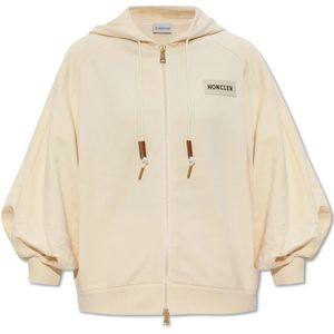 Moncler, Dames, Sweatshirts & Hoodies, Beige, Maat: XS Katoen,