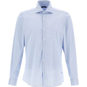 Fay, Heren, Overhemden, Blauw, Maat: 2XL Katoen,