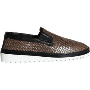 Dolce & Gabbana - Bruin Zwart - Leren Loafers - Heren