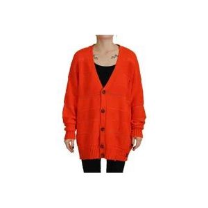 Dsquared2 Oranje Gebreide Cardigan Sweater Katoenmix , Orange , Dames , Maat: 2XS