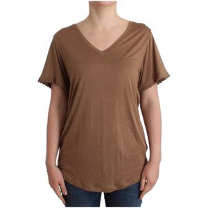 John Galliano, Dames, Tops, Bruin, Maat: S Viscose,