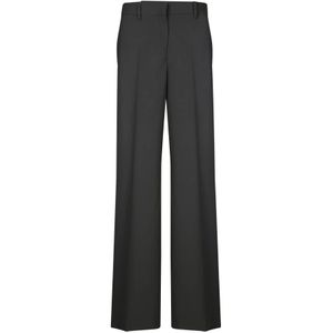 Msgm - Getailleerde Palazzo Broek - Zwart - Dames - Leer