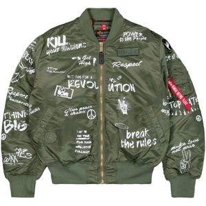 Alpha Industries, Heren, Jassen, Groen, Maat: L Nylon,