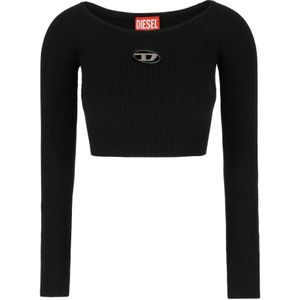 Diesel, Dames, Tops, Zwart, Maat: M Viscose,