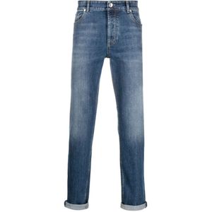 Brunello Cucinelli, Heren, Jeans, Blauw, Maat: L Katoen,