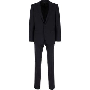 Dolce & Gabbana, Heren, Pakken, Blauw, Maat: S Wol,