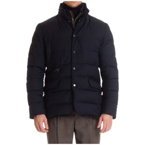 Moorer, Heren, Jassen, Blauw, Maat: 6XL Zijde,