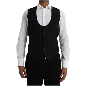 Dolce & Gabbana, Heren, Pakken, Zwart, Maat: L Wol,