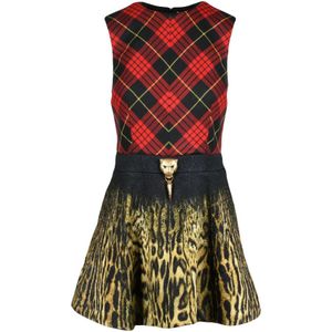 Roberto Cavalli, Dames, Jurken, Veelkleurig, Maat: XS Wol,