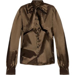 MM6 Maison Margiela, Dames, Blouses & Shirts, Bruin, Maat: XS Viscose,