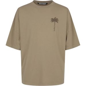 Palm Angels, Heren, Tops, Beige, Maat: S