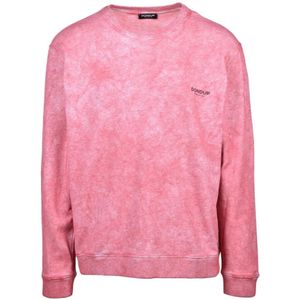 Dondup, Heren, Sweatshirts & Hoodies, Roze, Maat: M Katoen,