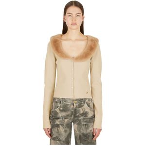 Blumarine, Dames, Truien, Beige, Maat: L Viscose,