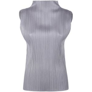 Issey Miyake, Dames, Tops, Grijs, Maat: 2XL