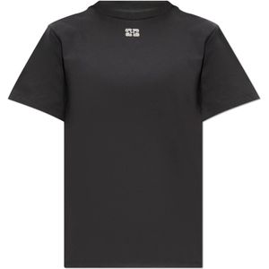 Ganni T-shirt met applicatie , Gray , Dames , Maat: M