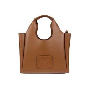 Hogan Cognac Scuro Kleine Winkel Tas , Brown , Dames , Maat: ONE Size