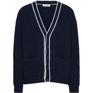 Valentino, Heren, Truien, Blauw, Maat: L Katoen,