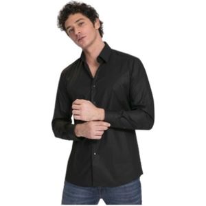 Karl Lagerfeld, Heren, Overhemden, Zwart, Maat: 4XL Katoen,