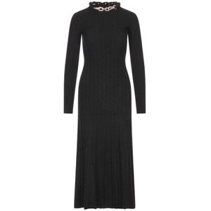 Rabanne, Dames, Jurken, Zwart, Maat: M Wol,