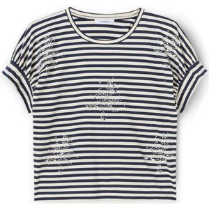 Motivi, Dames, Tops, Blauw, Maat: S Katoen,