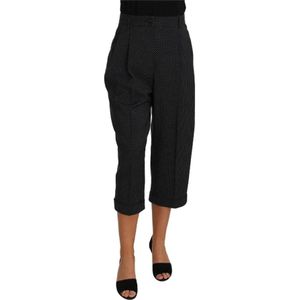 Dolce & Gabbana, Dames, Broeken, Zwart, Maat: S Wol,