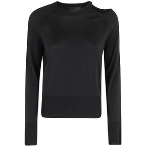 Roberto Collina, Dames, Sweatshirts & Hoodies, Zwart, Maat: XS