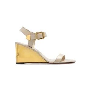 Chloé ‘Rebecca’ sleehak sandalen , Beige , Dames , Maat: 38 1/2 EU