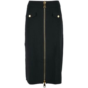 Elisabetta Franchi, Dames, Rokken, Blauw, Maat: L Viscose,