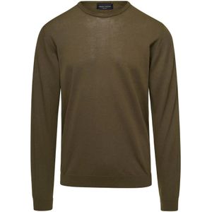 Roberto Collina, Heren, Truien, Groen, Maat: 3XL Katoen,