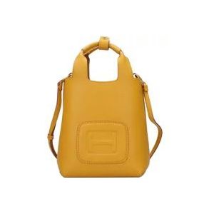Hogan Leren H-Bag Mini Schoudertas , Yellow , Dames , Maat: ONE Size