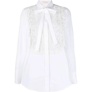 Valentino, Dames, Blouses & Shirts, Wit, Maat: L Katoen,