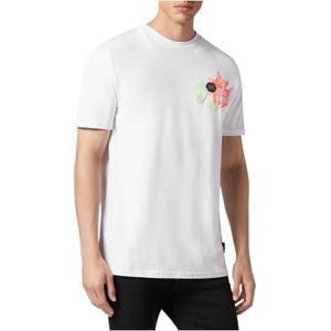 Philipp Plein, Heren, Tops, Wit, Maat: 4XL Katoen,