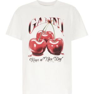 Ganni, Dames, Tops, Wit, Maat: XS Katoen,