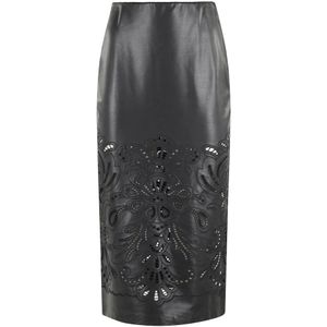 Ermanno Scervino, Dames, Rokken, Zwart, Maat: 2XS Leer,