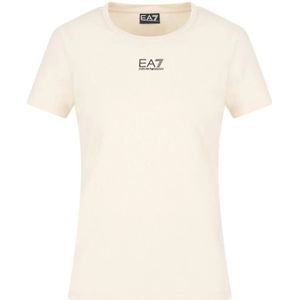 Emporio Armani Ea7, Dames, Tops, Beige, Maat: XS Katoen,