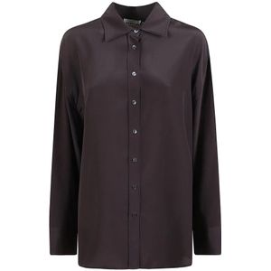 P.a.r.o.s.h., Dames, Blouses & Shirts, Bruin, Maat: M Zijde,