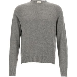 Ma'ry'ya, Heren, Truien, Grijs, Maat: S Katoen,