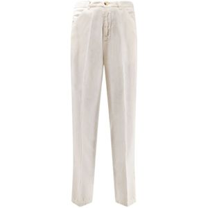 Brunello Cucinelli, Heren, Broeken, Wit, Maat: S Katoen,