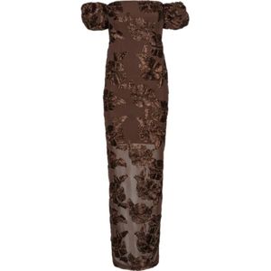 Rotate Birger Christensen, Dames, Jurken, Bruin, Maat: XS Poliester,