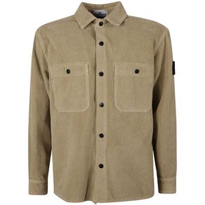 Stone Island, Heren, Jassen, Bruin, Maat: M Corduroy,