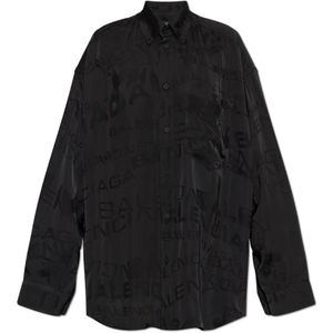 Balenciaga, Dames, Blouses & Shirts, Zwart, Maat: XS Satijn,