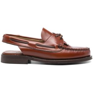 Leather - Slingback Boat Shoes - Bruin - Loafers