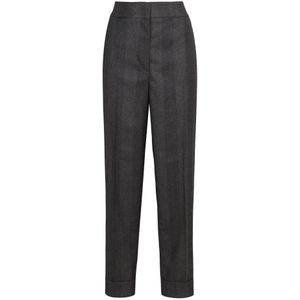 Peserico, Dames, Broeken, Grijs, Maat: S Wol,