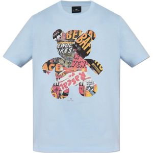 PS By Paul Smith, Heren, Tops, Blauw, Maat: L Katoen,