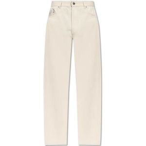 Moncler, Heren, Jeans, Beige, Maat: 2XS Denim,