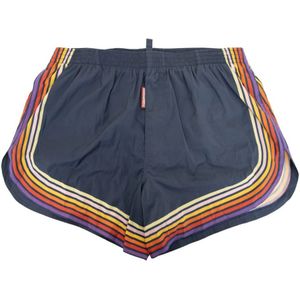 Dsquared2, Heren, Badkleding, Blauw, Maat: S Poliester,