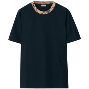 Burberry, Heren, Tops, Blauw, Maat: L Katoen,