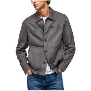 Pepe Jeans, Heren, Overhemden, Grijs, Maat: M Katoen,