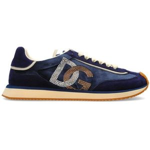 Dolce & Gabbana, Dames, Schoenen, Blauw, Maat: 35 EU Velours,