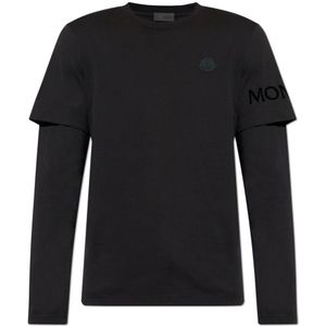 Moncler, Heren, Tops, Zwart, Maat: XL Katoen,